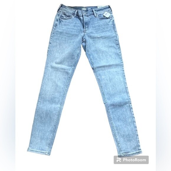 Old Navy Women's Sz 4 MidRise Rockstar Super Skinny Jeans Stretch Light Blue - Picture 3 of 12